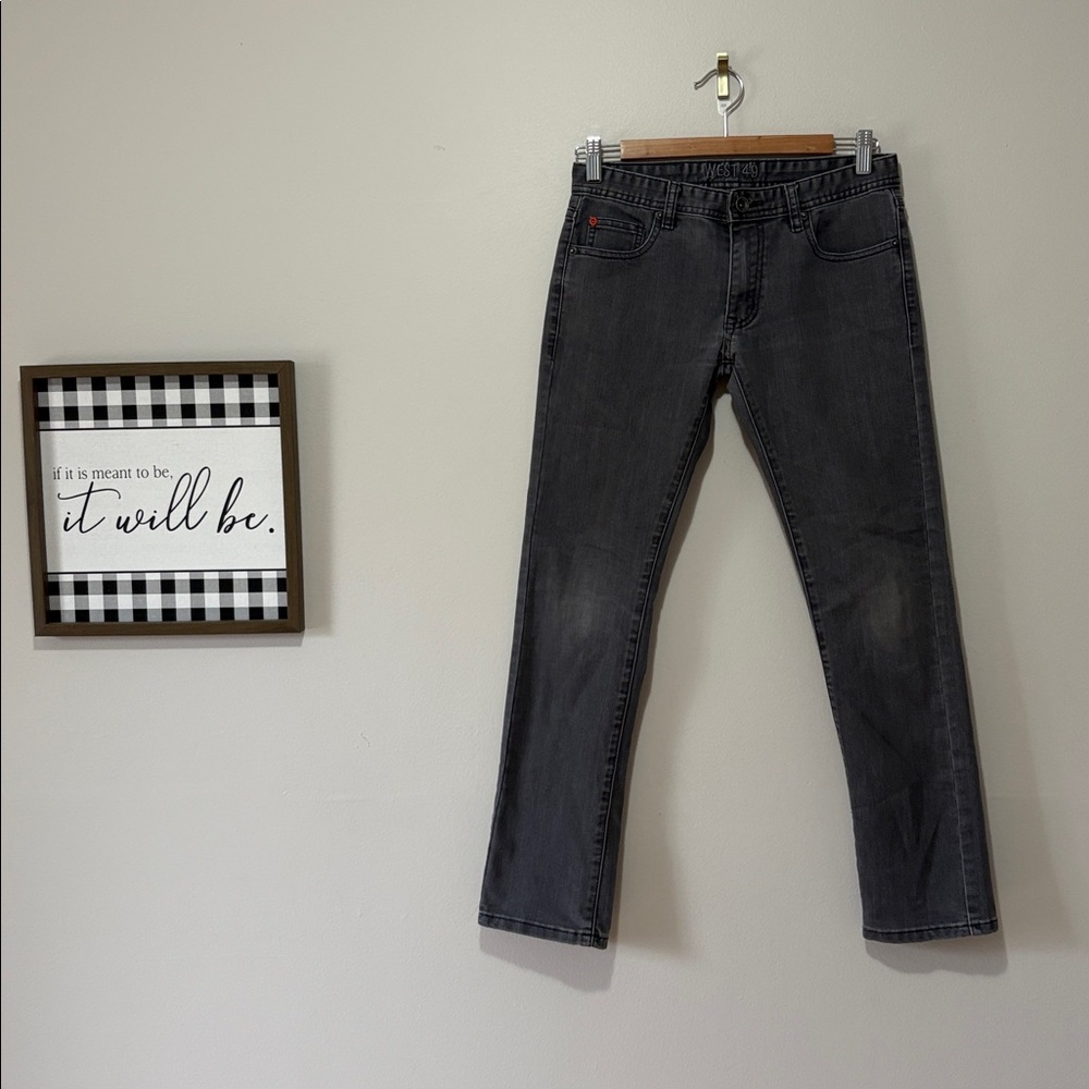 West 49 Straight Leg Faded Black Jeans - 28